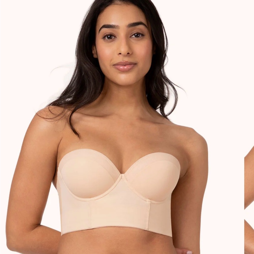 Lively Low Back Strapless Beige Bra